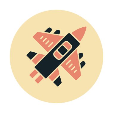 Askeri Uçak ikonu vektör illüstrasyonu