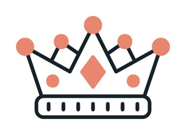 Taç düz simge vektör çizim