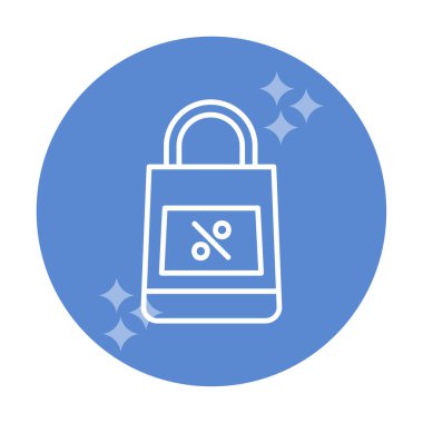 Alışveriş poşeti simgesi, vektör illüstrasyonu basit tasarım