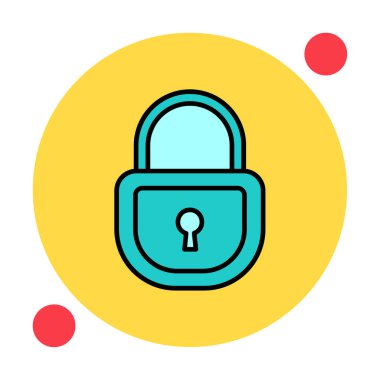 asma kilit web simgesi, vektör illüstrasyonu 