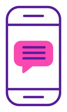 Sohbet ikonu vektör çizimi. Telefon İletisi                          