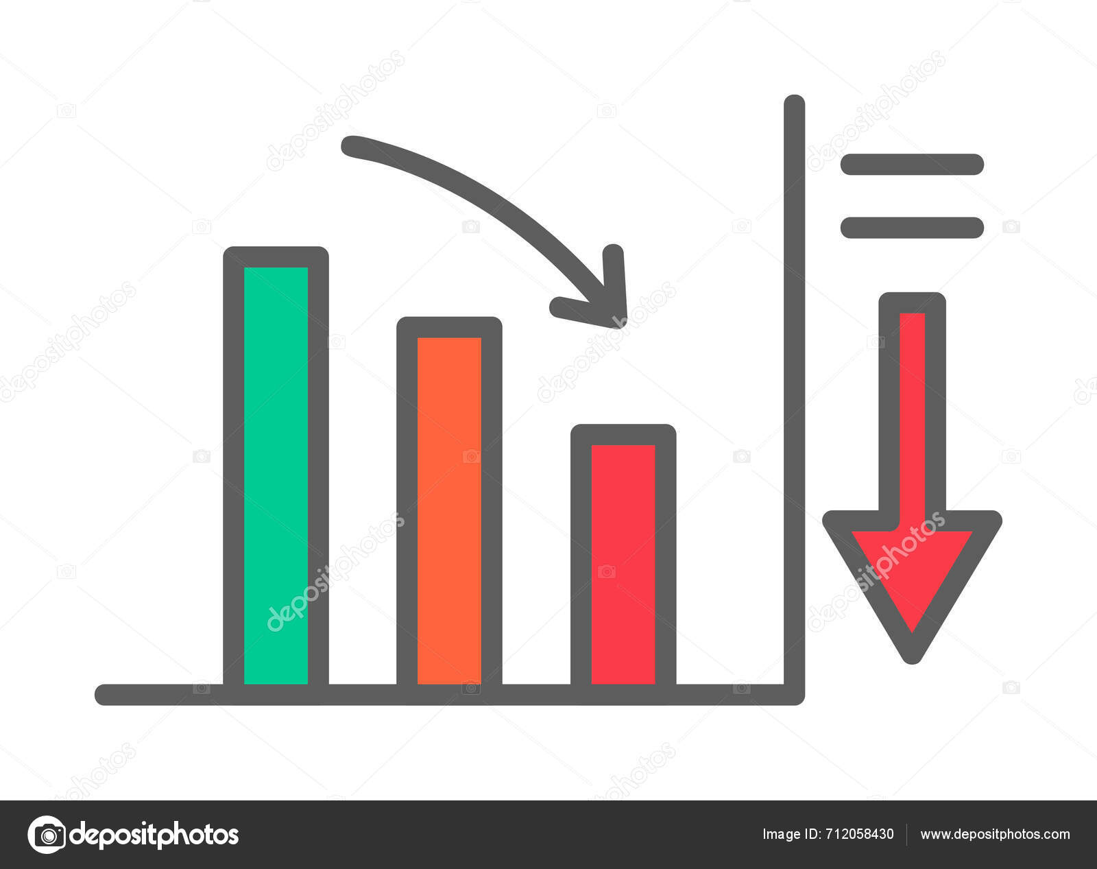 Simple Diminuer Icône Graphique Illustration Vectorielle