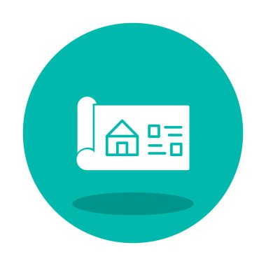 Ev Planı simgesi, vektör illüstrasyonu            