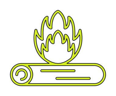 soyut düz şenlik ateşi simgesi, illüstrasyon 