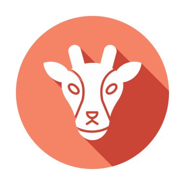 Zürafa baş web simgesi, vektör illüstrasyonu 