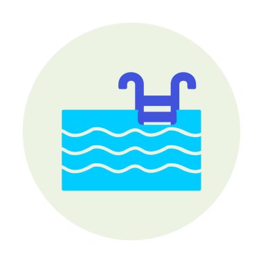  yüzme havuzu ikonu vektör illüstrasyonu