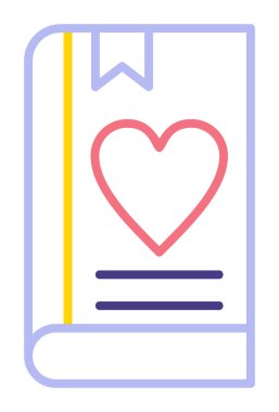 Yer imi simgesi olan aşk kitabı, basit vektör illüstrasyonu 