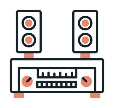 renk çizgisi ses hoparlörleri vektör çizimi 