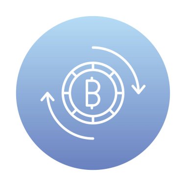 Basit bitcoin simgesi, vektör illüstrasyonu