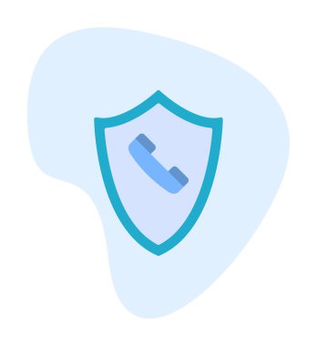 Eski moda telefon ahizesi simgesi olan bir kalkan. Güvenli telefon hattı. vektör çizimi tasarımı