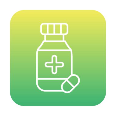 İlaç ikonlu ilaç şişesinin vektör çizimi