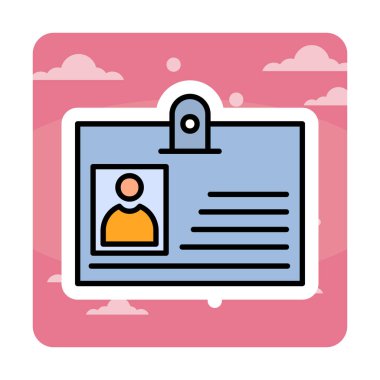 ID kart simgesi vektör illüstrasyonu                                  