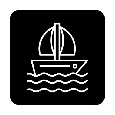 düz yelkenli ikonu vektör çizimi 