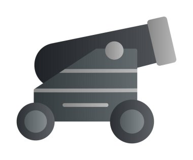 Basit Topçu simgesi, vektör illüstrasyonu