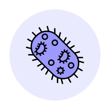 Basit yassı mikroorganizma ikon vektör çizimi 