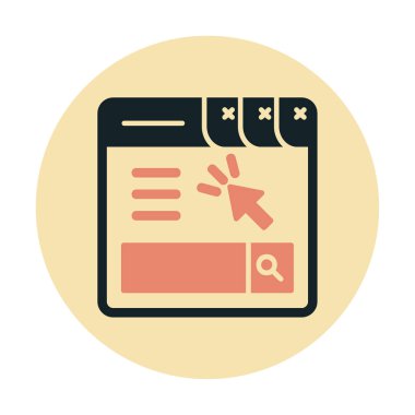 Web sayfası simgesi, vektör illüstrasyonu