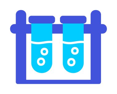 test tüpleri vektör düz renk simgesi 