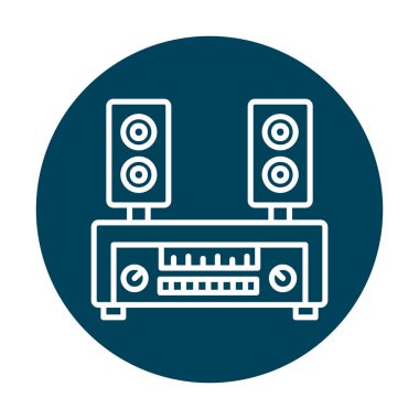 renk çizgisi ses hoparlörleri vektör çizimi 