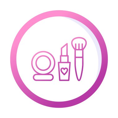 Makyaj araçları web simgesi, vektör illüstrasyonu