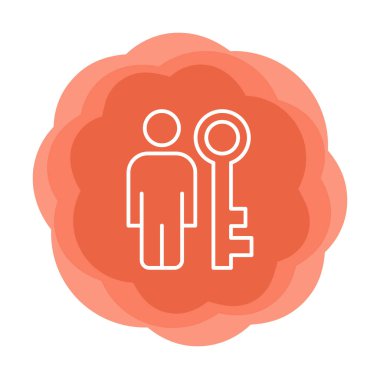 anahtar kişi ikon vektör illüstrasyonu