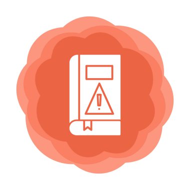 kitap uyarısı ünlem işareti vektör düz renk simgesi ile