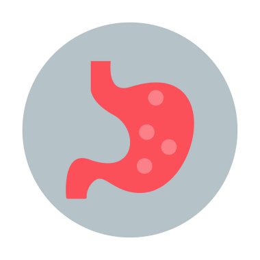 İnsan mide ikonu. Beyaz arkaplanda izole edilmiş web tasarımı için İnsan mide vektörü simgesi