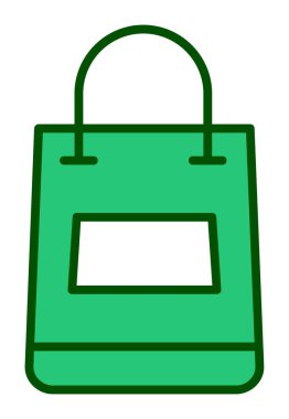 Alışveriş poşeti simgesi, vektör illüstrasyonu basit tasarım