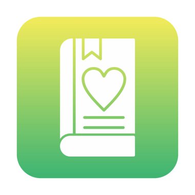 Yer imi simgesi olan aşk kitabı, basit vektör illüstrasyonu 