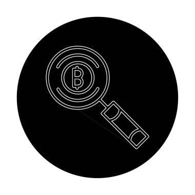 Madeni para büyütme cam simgesi - ana hatları biçiminde 