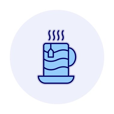 çay fincanı simgesi, vektör illüstrasyonu