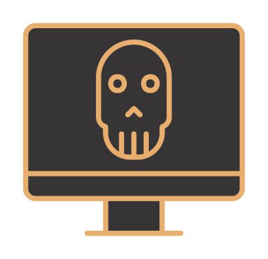 Ölü Bilgisayar Ekran simgesi, vektör illüstrasyonu 