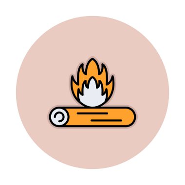 soyut düz şenlik ateşi simgesi, illüstrasyon 