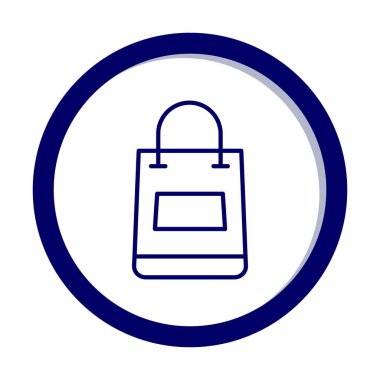 Alışveriş poşeti simgesi, vektör illüstrasyonu basit tasarım