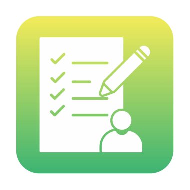 Kontrol listesi düz simgesi, vektör illüstrasyonu 