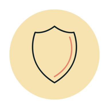 Kalkan yassı ikon vektör çizimi