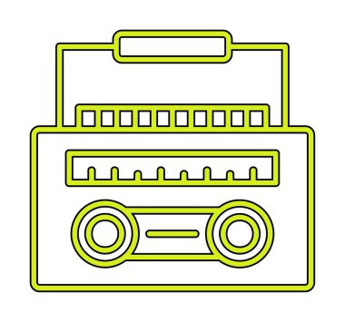 Basit Radyo Cassette simgesi illüstrasyonu  