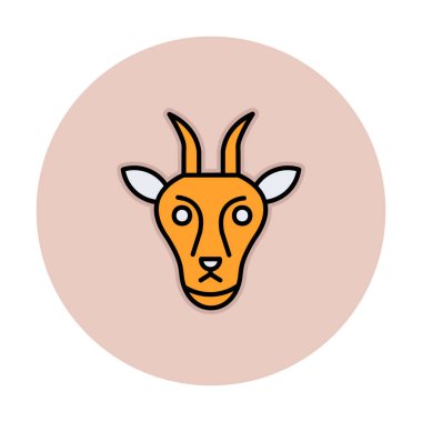 Keçi başı düz vektör simgesi 