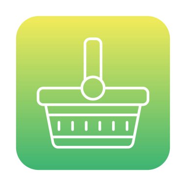 piknik sepeti web simgesi, vektör illüstrasyonu 