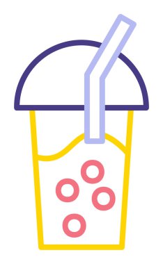 Kabarcık Çay ikonu vektör illüstrasyonu