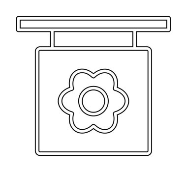 Basit çiçek simgesi, vektör illüstrasyonu