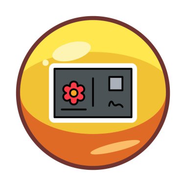 Kartpostal simgesi, vektör illüstrasyonu basit tasarım