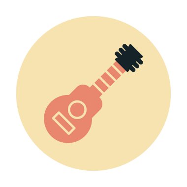 düz yaratıcı gitar simgesi vektör çizimi  