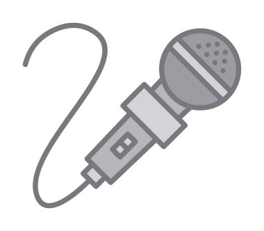 mikrofon simgesi uzun mavi arkaplanda izole edildi.