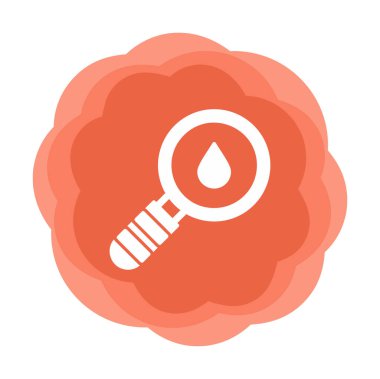 Loupe ikonu. Büyüteçteki su damlasının vektör çizimi