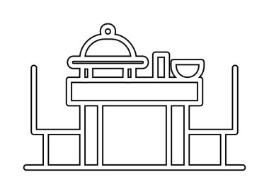 Basit ziyafet simgesi, vektör illüstrasyonu