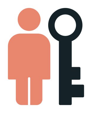 anahtar kişi ikon vektör illüstrasyonu