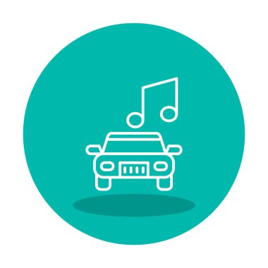 araba müzik simgesi vektör illüstrasyonu 
