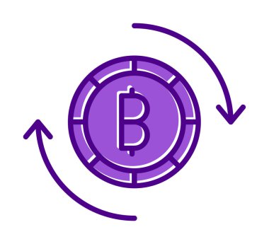 Basit bitcoin simgesi, vektör illüstrasyonu