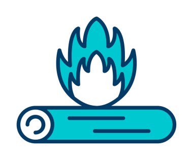 soyut düz şenlik ateşi simgesi, illüstrasyon 