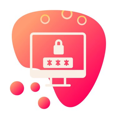 Basit Bilgisayar monitörü Ekran simgesi, vektör illüstrasyonunu kilitle